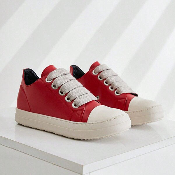 Women's Candy-colored Thick-soled Personality Couple Sneakers With Wide Straps