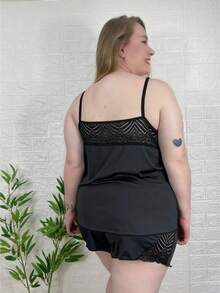 Plus Size Pajama Sets - Black - View 2