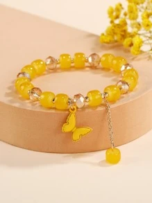 Pulsera con cuenta con accesorio de mariposa - Multicolor - Ver 3