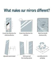 Christmas 71"X30" Full Length Mirror, Floor Length Mirror, Wall Mirror Full Body, Oversized Floor Mirror With Aluminum Alloy Frame For Hanging Or Leaning Against Wall, Full Body Mirror For Bedroom, Living Room, Cloakroom - Black, Best Gifts Mirror Wall Wall Decor Room Decor Mirror For Room Home Decor Bathroom Decor Living Room Decor Home Decor Gift For New Year - Gold - View 6