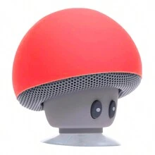 Mini Rechargeable Mushroom Bluetooth Speaker - Red - View 2