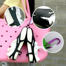 1個矽膠便攜式戶外運動鞋收納防水鞋袋,帶手柄和掛鉤 - 黑色 - 查看 2