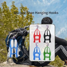 1個矽膠便攜式戶外運動鞋收納防水鞋袋,帶手柄和掛鉤 - 黑色 - 查看 6