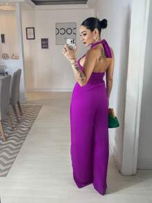 Women Jumpsuits - Rose Red - View 2