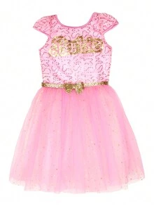 Vestido Festejo Con Vuelo Y Glitter En Falda Para Niña - 12Y - Ver 2