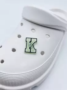 1pc Fashionable Fluorescent Letter Pvc Shoe Decoration