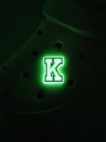 1pc Fashionable Fluorescent Letter Pvc Shoe Decoration