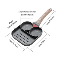 3-Lỗ Trứng Cái quạt Cắm trại Dã ngoại Chảo Bữa sáng Trứng ốp la Chảo Bằng phẳng Không dính Nồi Thích hợp Đối với Ngoài trời Dã ngoại Nhà  Sử dụng , Ngày lễ Cửa hàng , Phòng bếp chất liệu - Xám - Xem 6