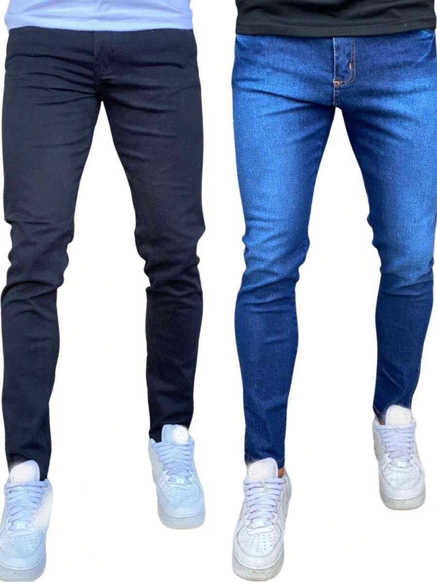 Men Jeans - 黑色 - 查看 1