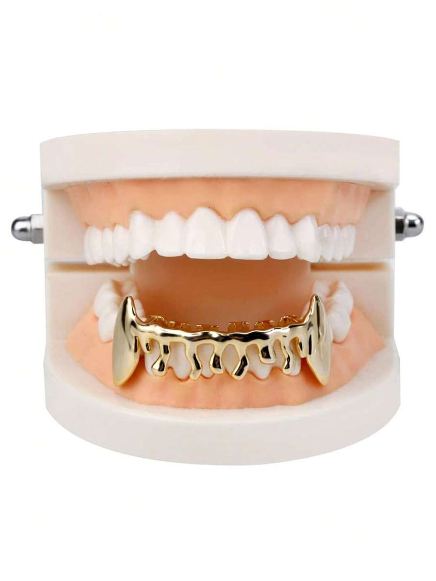 1pc Silver-color Flame Design Unisex Teeth Grillz - Silver - View 1