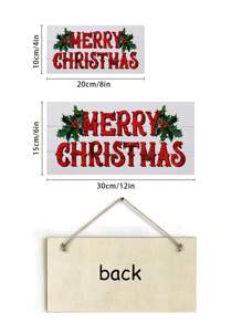 1 件/220 件圣诞节木质标牌，适用于家庭门花园房屋庭院家居酒店装饰，圣诞快乐木制挂牌乡村风格农舍温馨礼物挂牌装饰 6 X 12/4 X 8 英寸