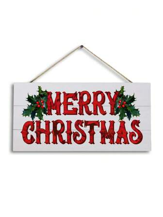 1pc/220Pcs Christmas Wood Sign For Home Door Garden House Yard Home Hotel Decor, Merry Christmas Wooden Hanging Sign Rustic Style Farmhouse Warming Gift Hanging Plaque Decor 6 X 12/4 X 8 Inches