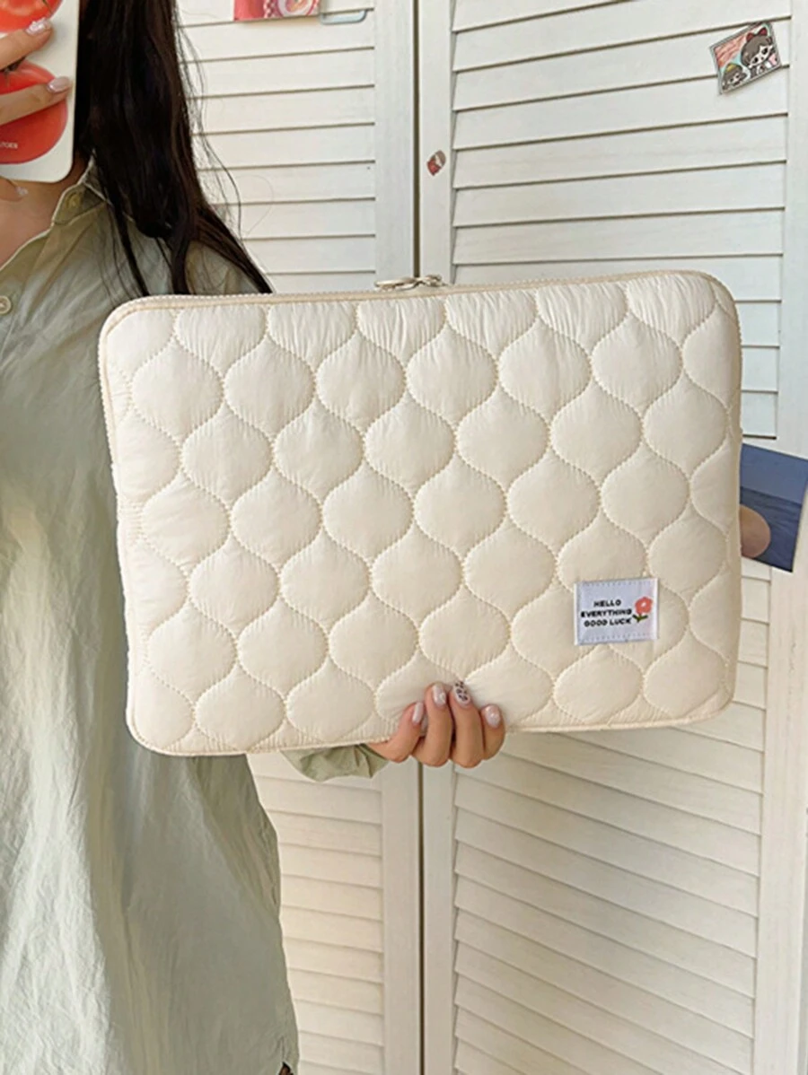 1 件新品糖果色内袋，适用于 11、13 和 15 英寸平板电脑和笔记本电脑，笔记本电脑包，便携式笔记本电脑保护套，兼容 Macbook - 白色 - 查看 1