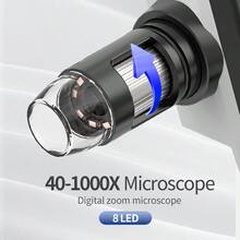 4.3 Inch Digital Microscope, Science Experiment, 1000x Electronic Magnifier, Phone Repair, Industrial Camera - Black - View 4