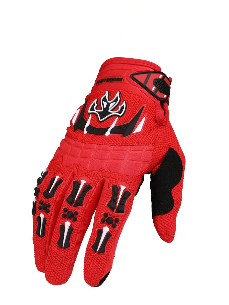 FASTGOOSE Touch Screen Motorbike Gloves - Red - View 1