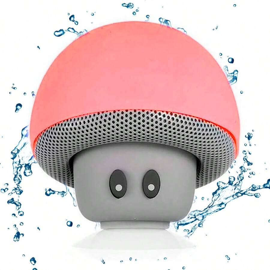 Mini Rechargeable Mushroom Bluetooth Speaker - Red - View 1