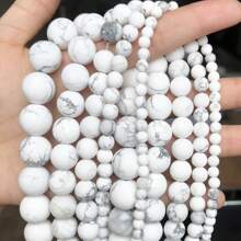 1條天然石材白色豆腐石散珠,適用於女性珠寶製作diy手鍊項鍊配件 - 豪利特 3 - 查看 2