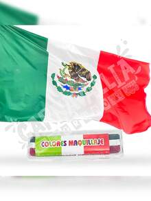 Kit de Bandera Mexicana 150x90cm + Gis Tricolor Noche Viva México Noche Patria - tricolor - Ver 10