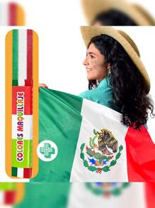 Kit de Bandera Mexicana 150x90cm + Gis Tricolor Noche Viva México Noche Patria - tricolor - Ver 1
