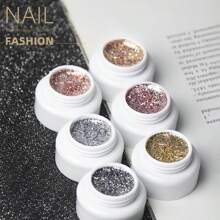 1pc 5g Platinum Gel Nail Polish With Sparkling Rose Color For Women's Manicure