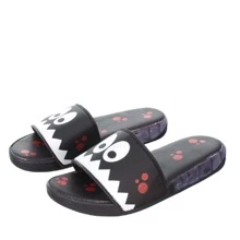 Chinelo Brilhoso de Luz Led Monstrinho Preto Infantil