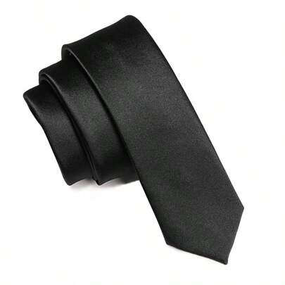 1pc Men's Solid Color Narrow Necktie, Business Formal Tie (5cm Width) Casual Men Necktie