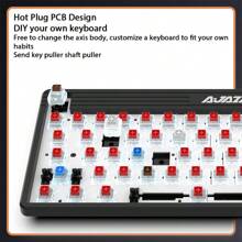 Ajazz K690t 無線機械鍵盤三模可定製熱插拔rgb白輸出開關黑白配色 - 黑與白 - 查看 6