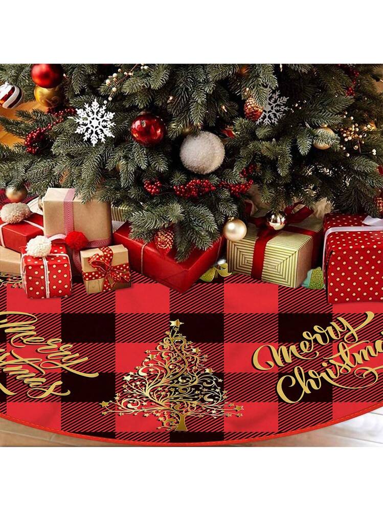 Gonna Albero di Natale, Tappeto Albero di Natale, Tappetino Albero di Natale Sotto Albero di Natale Copri Base Albero Natale Rosso, Decorazione Natalizia per Feste Forniture in Casa (90cm