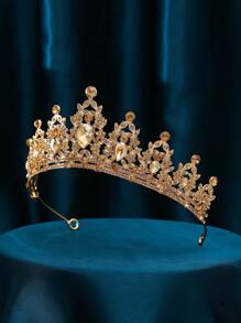 奢华优雅新娘头饰，适合婚礼、派对及皇家情人节配饰 - 香檳色 - 查看 3