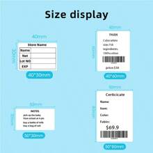 Yhan標籤與t200標籤打印機兼容,1.97英寸x 1.18英寸(50x30mm)熱敏標籤,防水,防油,防撕裂。 Yhan標籤,1卷230張自粘式熱敏標籤(白色) - 50毫米*30毫米 - 查看 3