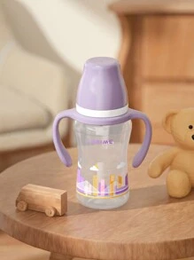 1pc Stylish Baby Bottle With Large Caliber And Grip Handle Made Of Pp Material, Suitable For Daily Use - Lilac Purple - View 1