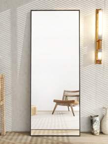 71"X30" Full-Length Mirror With Aluminum Alloy Frame, Oversized Floor & Wall Mirror For Hanging Or Leaning, Full Body Mirror For Bedroom, Living Room & Cloakroom, Modern Home Decor & Room Wall Hanging Decoration, Christmas & Holiday Gifts – Black