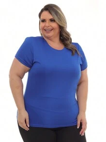 Plus Size Blouses - 寶藍色 - 查看 1