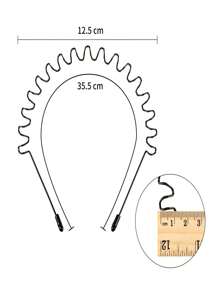 3 件金属头带波浪发带弹簧发箍运动时尚发带男女通用黑色弹力防滑简约头饰配饰男士金属发带头箍女式发带男式中性黑色波浪弹簧户外运动头带男士发带箍夹女式配饰简约弹力防滑头带头饰 - 黑色 - 查看 3