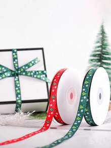 每卷25碼聖誕禮物派對裝飾緞帶帶蝴蝶結,用於包裝 - 紅色 - 查看 6