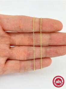 1条925银项链，45厘米/40厘米，时尚简约，金银双色，适合女性婚礼、订婚派对等场合，精美珠宝礼品。