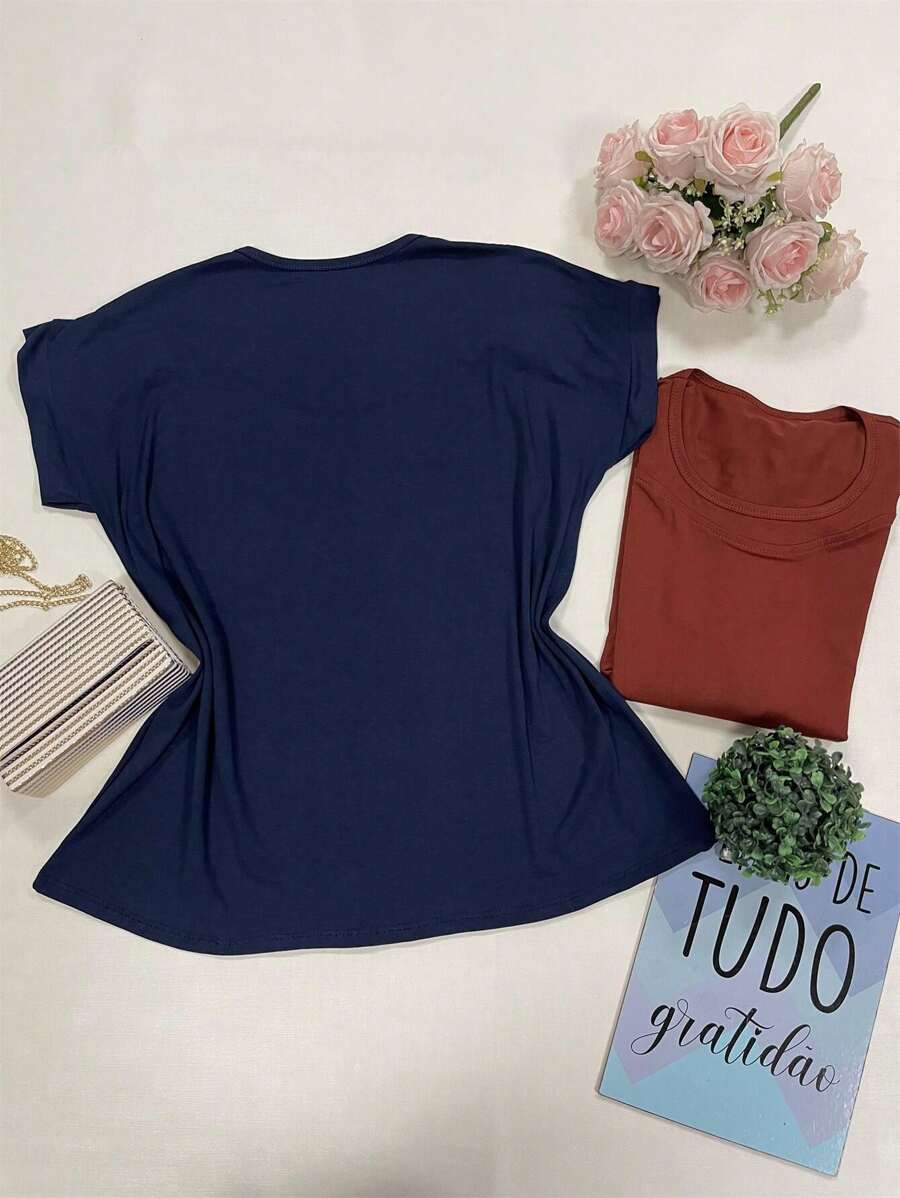 Women T-Shirts - 藏蓝色 - 查看 1