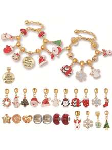 24 Day Advent Calendar Christmas Bells Surprise Blind Box Set Creative Handmade DIY Children's Bracelet Gift Box - Christmas Blind Box Set (Two Bracelets) - View 5