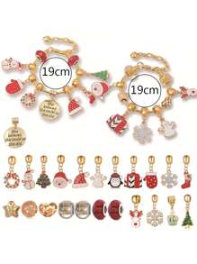 24 Day Advent Calendar Christmas Bells Surprise Blind Box Set Creative Handmade DIY Children's Bracelet Gift Box - Christmas Blind Box Set (Two Bracelets) - View 2