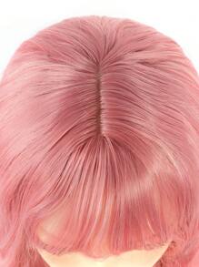 Synthetic 28-inch Pink Long Wavy Curly Party Heat-resistant Women's Wig - Pink - View 5