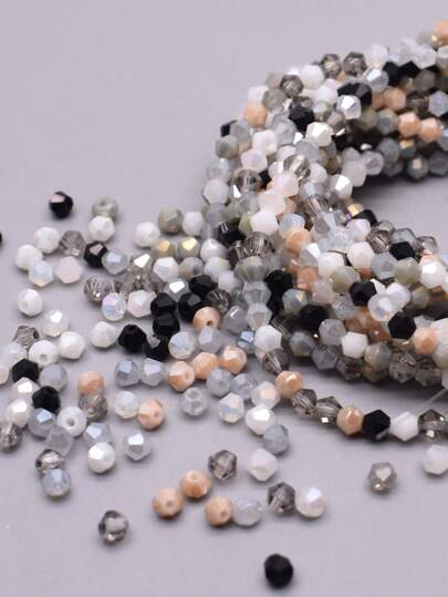 200pcs 4mm Black White mix color glass loose beads