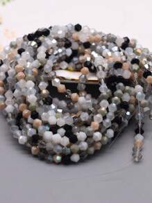 Random200pcs 4mm Mix Color Bicone Glass Loose Beads For Jewelry Making Necklace Accessories - Multicolor - View 2
