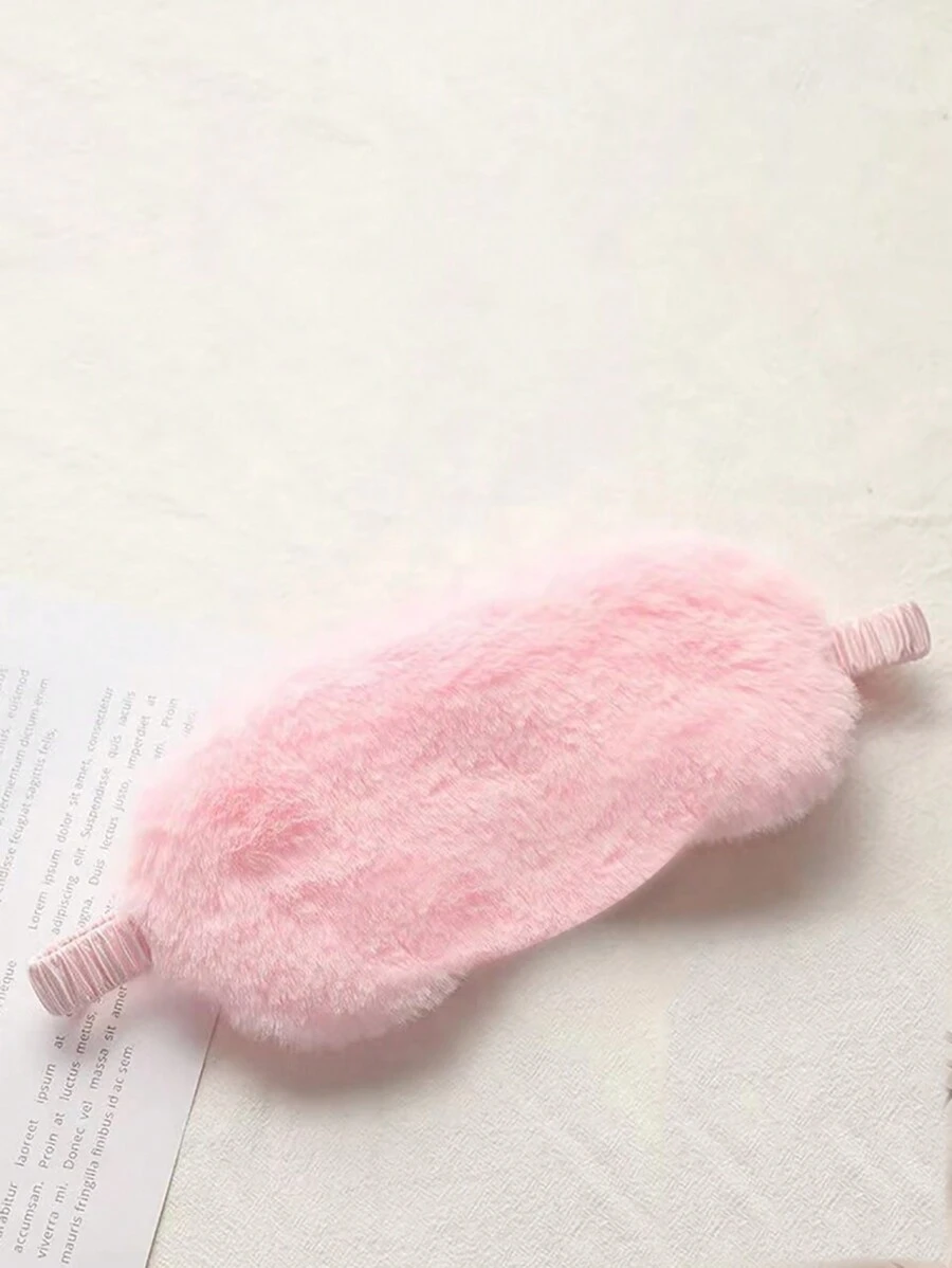 1 pieza Mascarilla de tela ojo minimalista rosado felpa transpirable de dormir para - Rosa - Ver 1