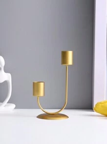 Giá đỡ nến sắt 1 cái - Vàng - Xem 4