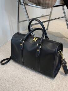 大容量图案波士顿手提包 学校包 学校配件 学校用品 - 黑色 - 查看 6