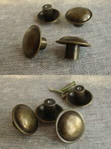 3pcs Zinc Alloy Cabinet Door Handle, Bedside Table Drawer Handle, Single Hole Drawer Knob - Bronze - View 5