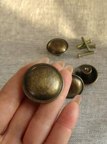 3pcs Zinc Alloy Cabinet Door Handle, Bedside Table Drawer Handle, Single Hole Drawer Knob - Bronze - View 2