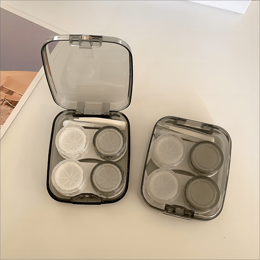 Contact Lens Storage Box, 1 Box For 2 Pairs, Plastic, Clear Portable