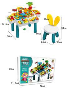 Mesa de bloques, juguete de bloques de construcción para niños, mesa multifuncional que se puede cambiar libremente. 85+piezas, caja de mesa educativa para ensamblar DIY, regalo de juguete perfecto para cumpleaños, Navidad. Seguro para niños.