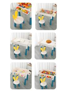 Mesa de bloques, juguete de bloques de construcción para niños, mesa multifuncional que se puede cambiar libremente. 85+piezas, caja de mesa educativa para ensamblar DIY, regalo de juguete perfecto para cumpleaños, Navidad. Seguro para niños.